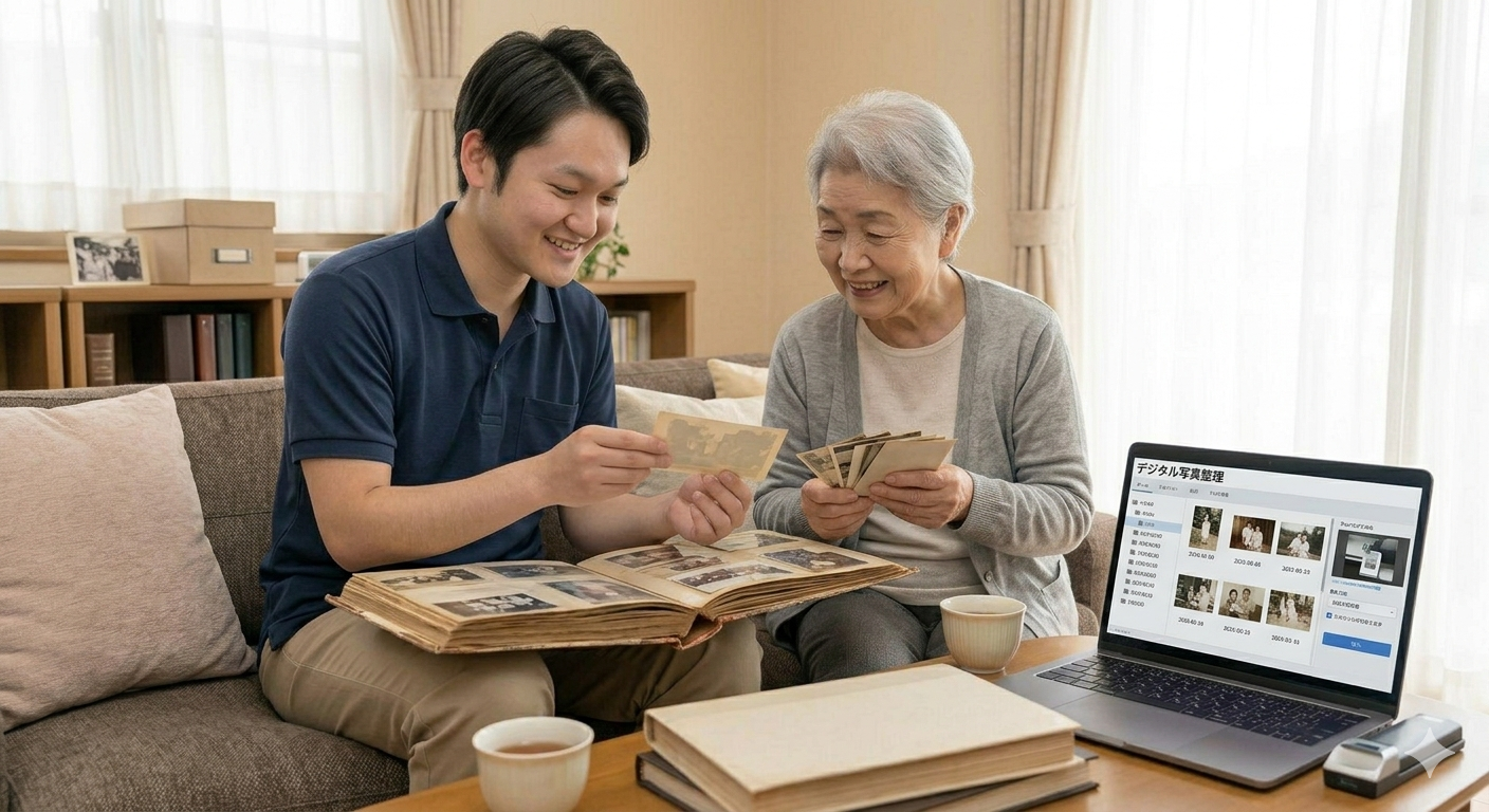 アルバムを一緒に整理